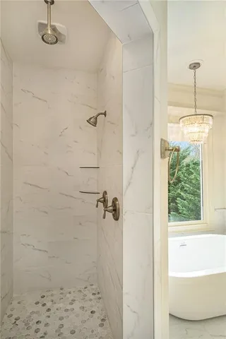 a bathroom with a shower