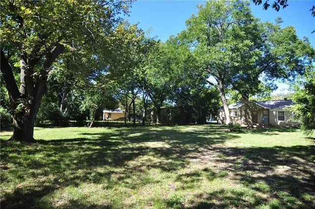 a big yard with trees