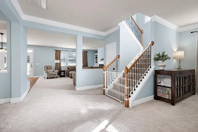 a view of a livingroom with furniture and a living room