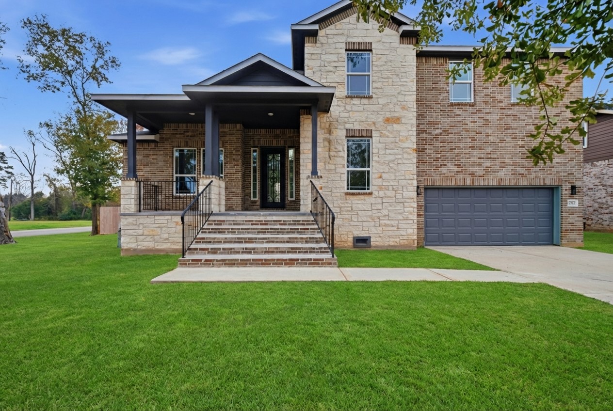 a view of a house with garden