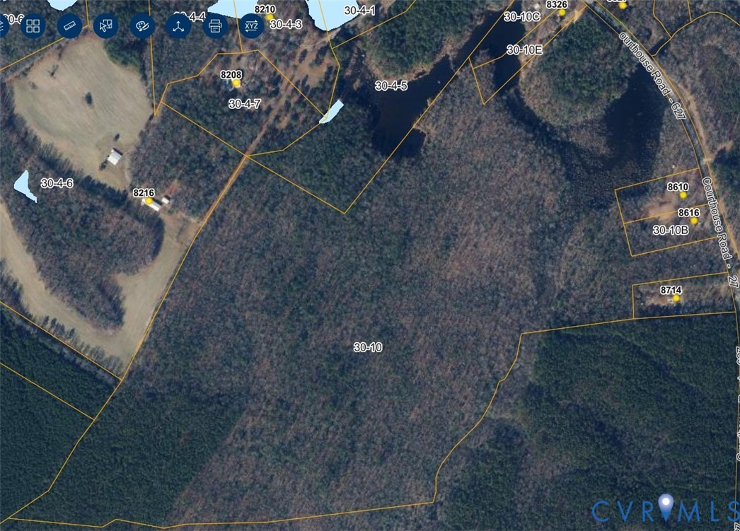 0 Courthouse Road Church Road, VA 23833 - Photo 1 of 2 Property Parcel Map. Illustrating the division of