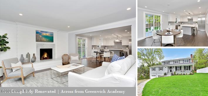 183 North Maple Avenue Greenwich, CT 06830 - Photo 1 of 26 a living room with furniture a dining table and a fireplace