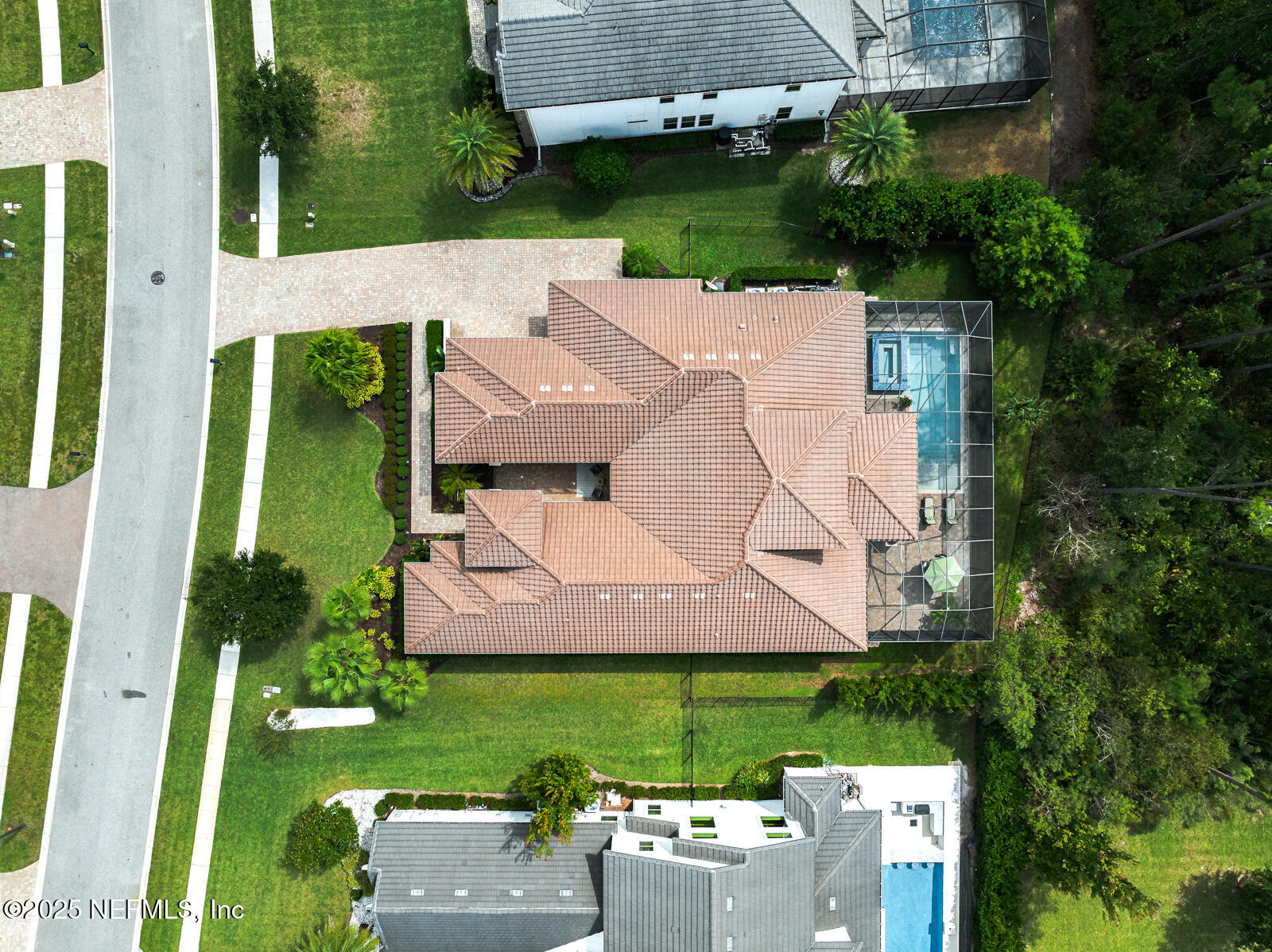 190 Deer Valley Drive Ponte Vedra, FL 32081 - Photo 86 of 95 an aerial view of a house with a garden and swimming pool