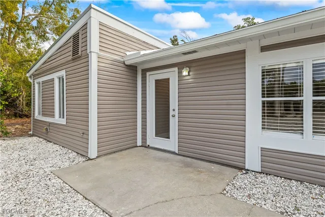 a view of a house with a small space