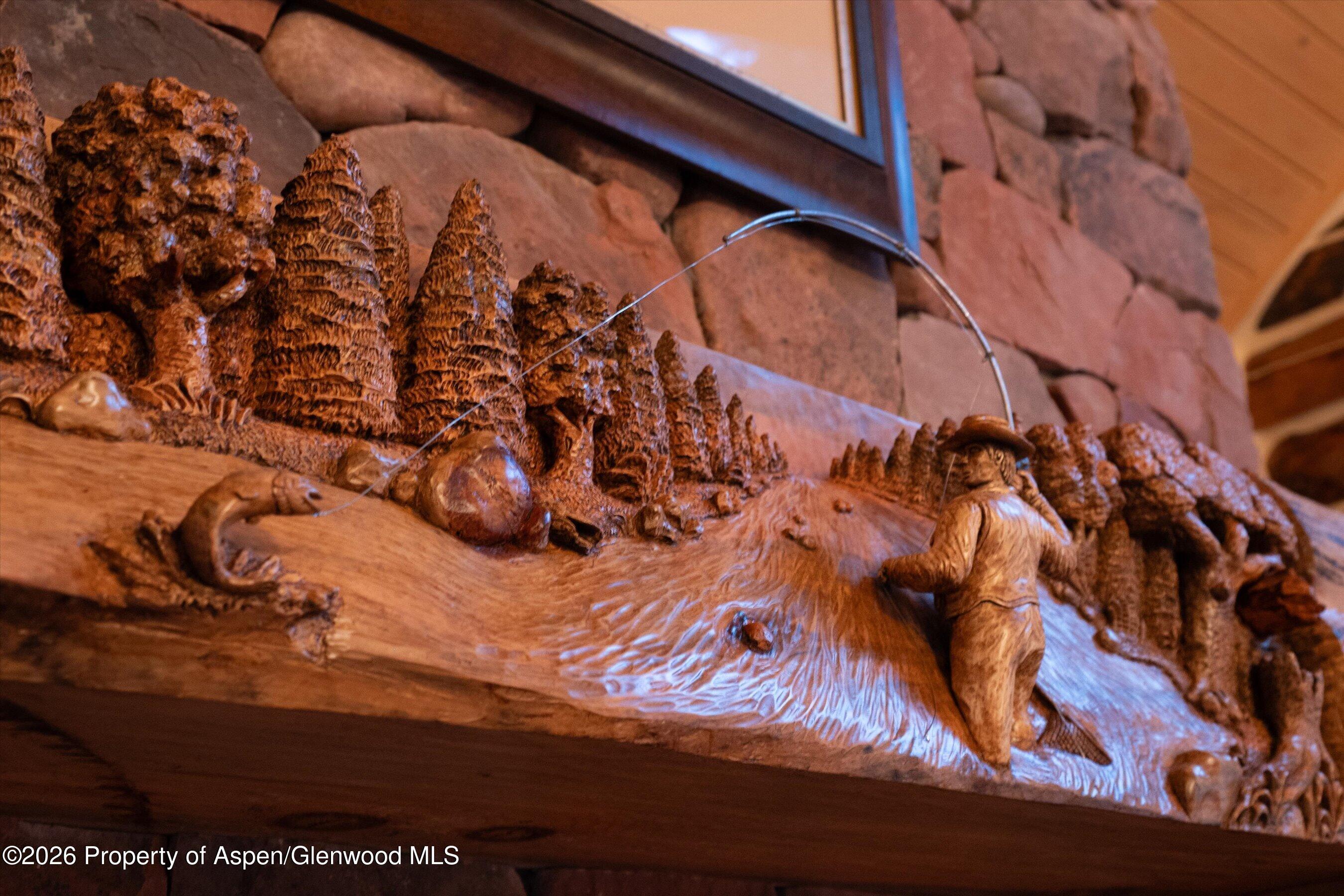 397 Oak Road Basalt, CO 81621 - Photo 13 of 32 Hand carved mantel