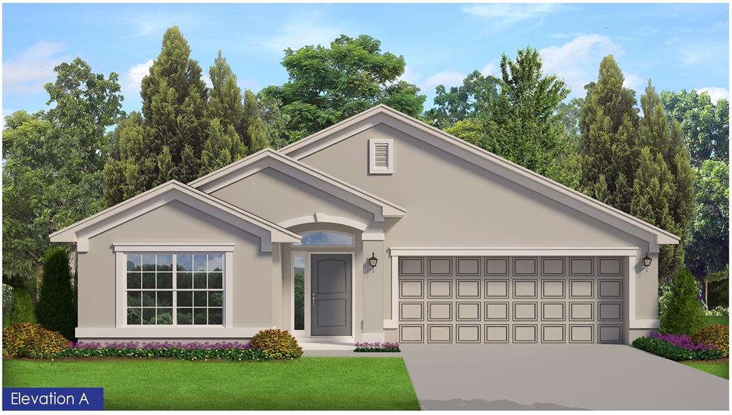 a front view of a house with a garage