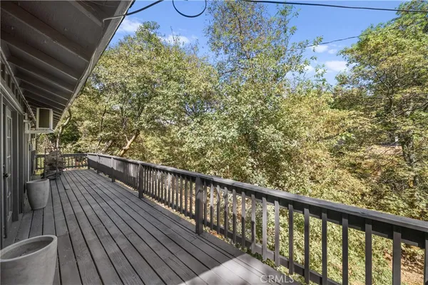 a view of a wooden deck