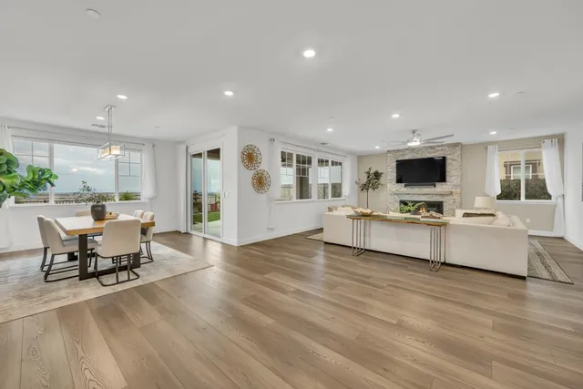 a view of a swimming pool with a yard