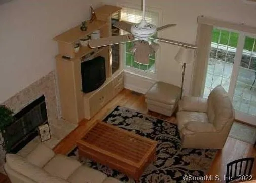 a living room with furniture