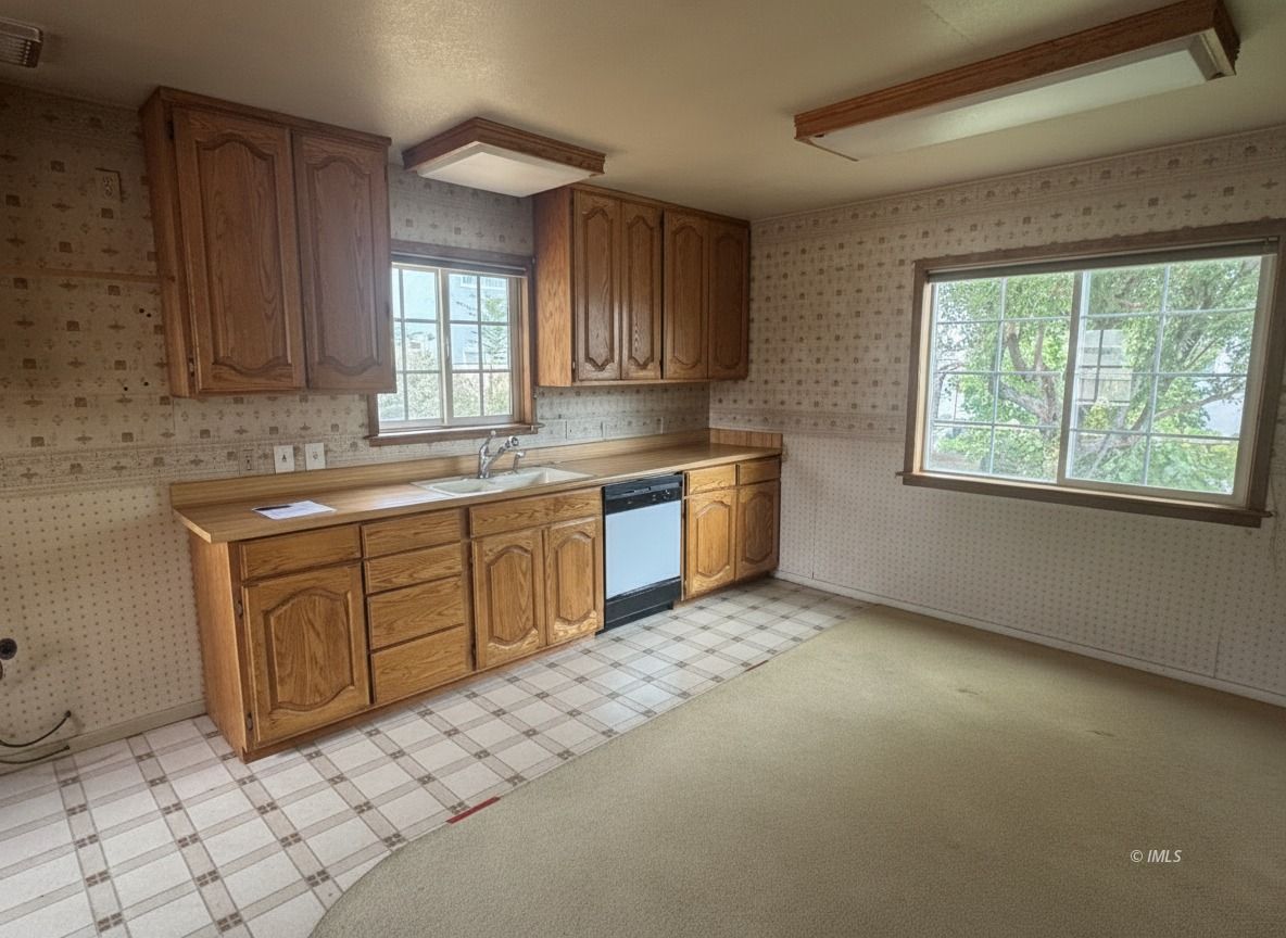 411 East Line Street Bishop, CA 93514 - Photo 4 of 12 a kitchen with sink cabinets and window