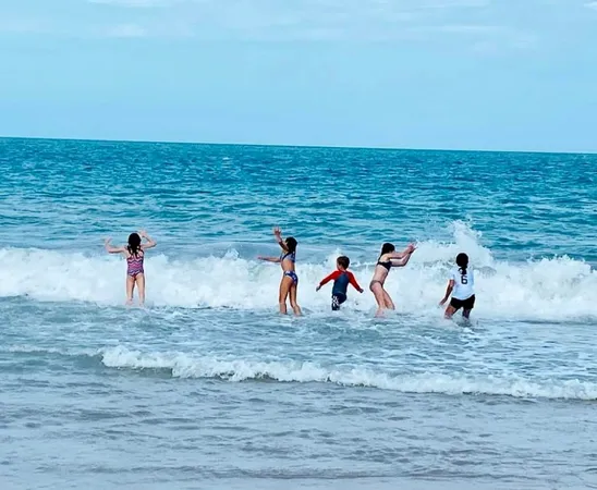 a view of beach and ocean