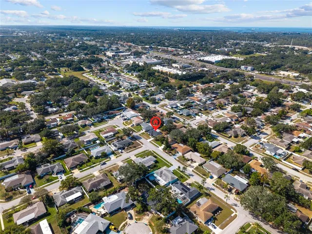 an aerial view of city