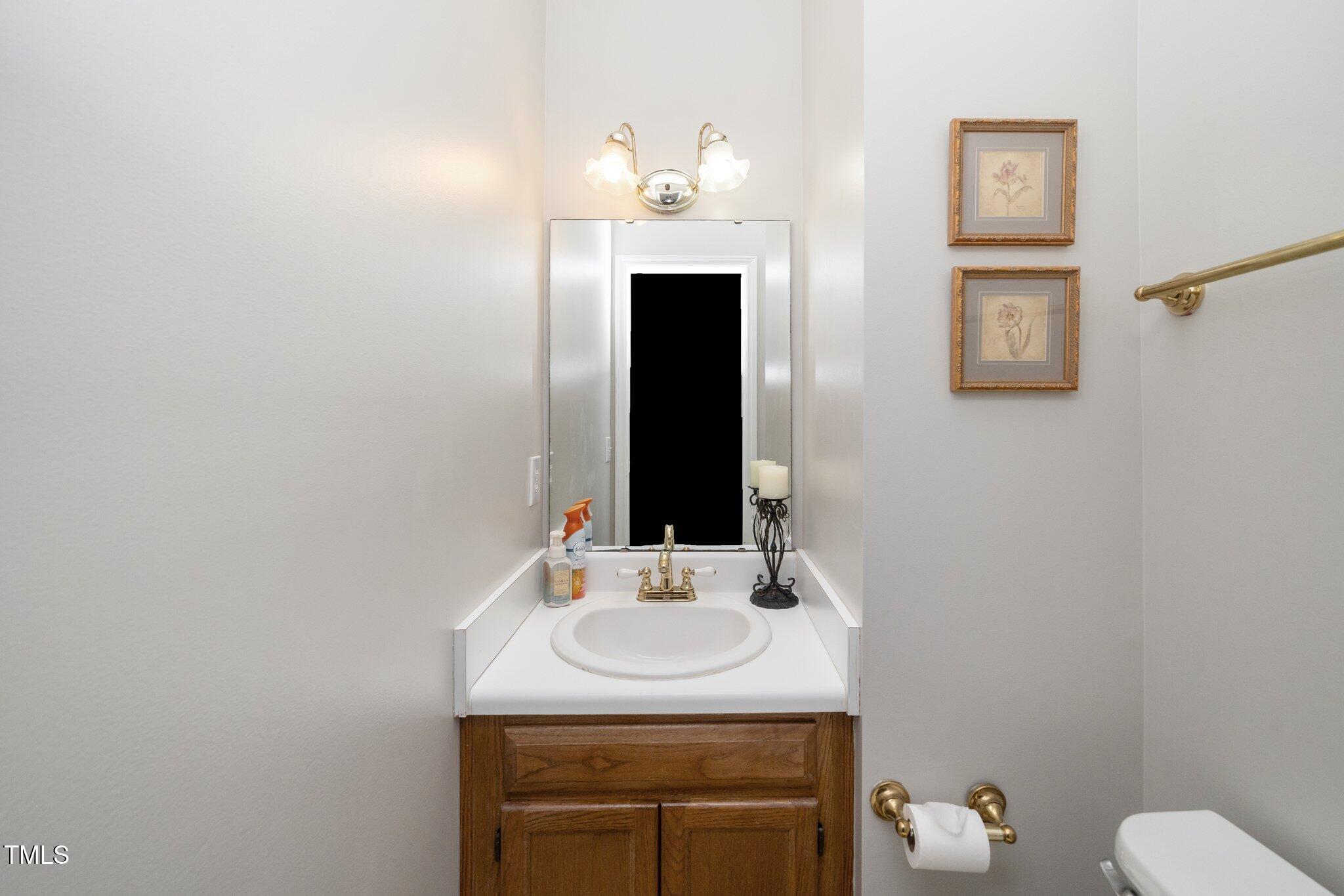 6008 River Lake Circle Raleigh, NC 27604 - Photo 7 of 25 a bathroom with a sink and a mirror