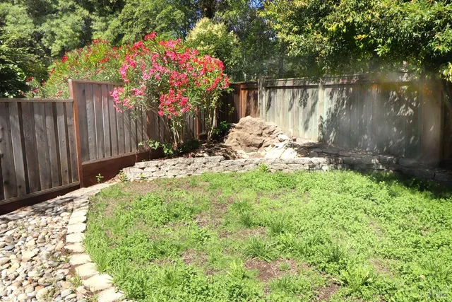 a house view with a backyard space