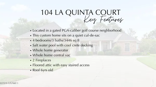 $635,000 | 104 La Quinta Circle, Broussard, LA 70518