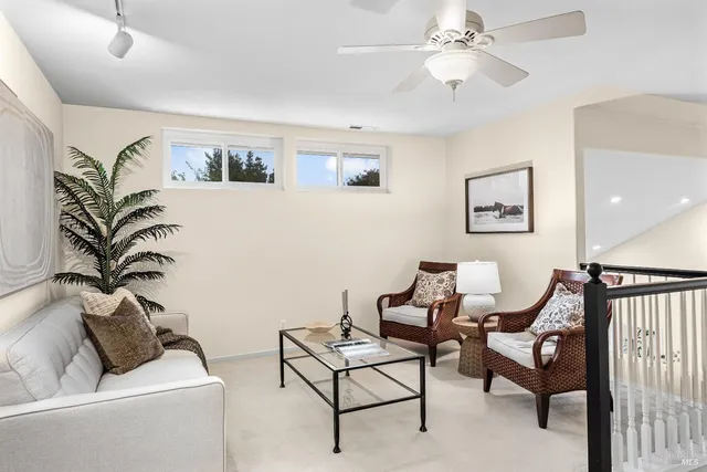 a view of a livingroom with furniture