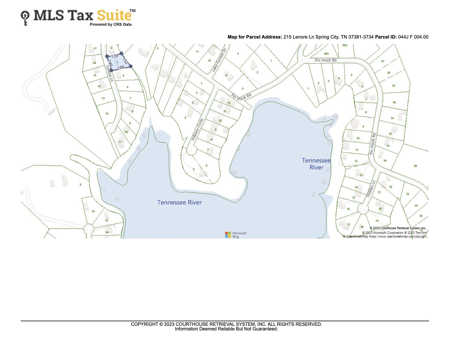 215 Lenore Lane Spring City, TN 37381 - Photo 26 of 26 CRS Data - Property Map for 215 Lenore L