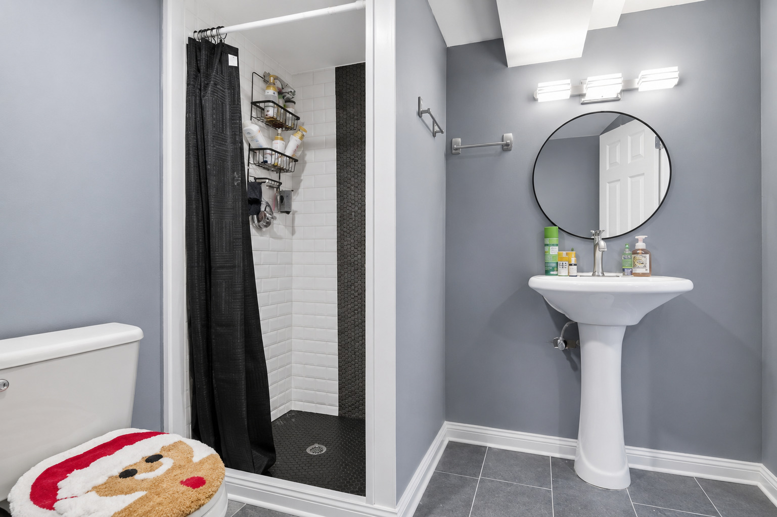 1036 West 105th Street Chicago, IL 60643 - Photo 21 of 30 a bathroom with a sink a mirror and a shower