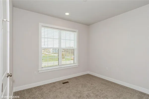 an empty room with closet