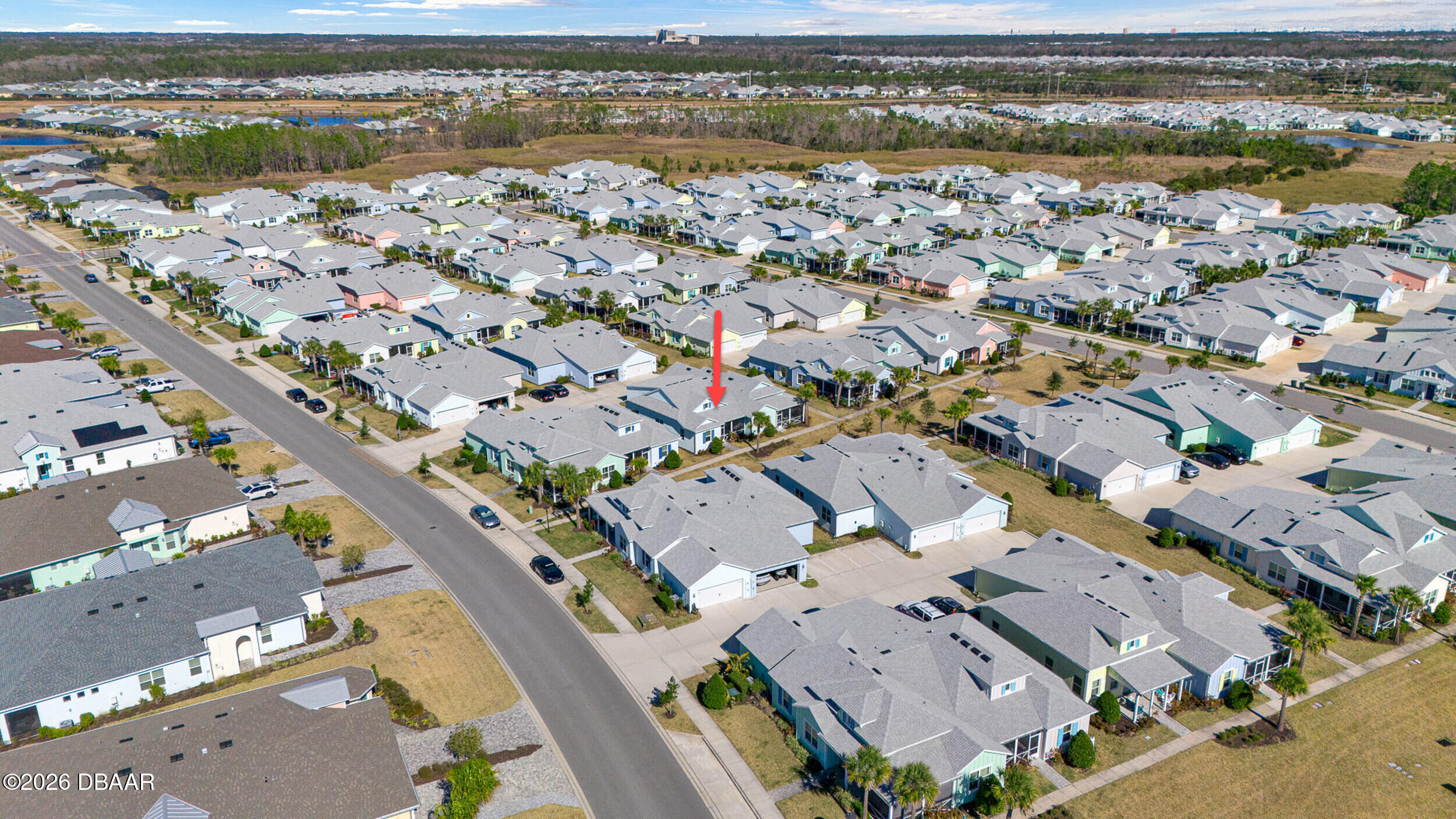 533 Margaritaville Avenue Daytona Beach, FL 32124 - Photo 21 of 43 an aerial view of residential houses with outdoor space