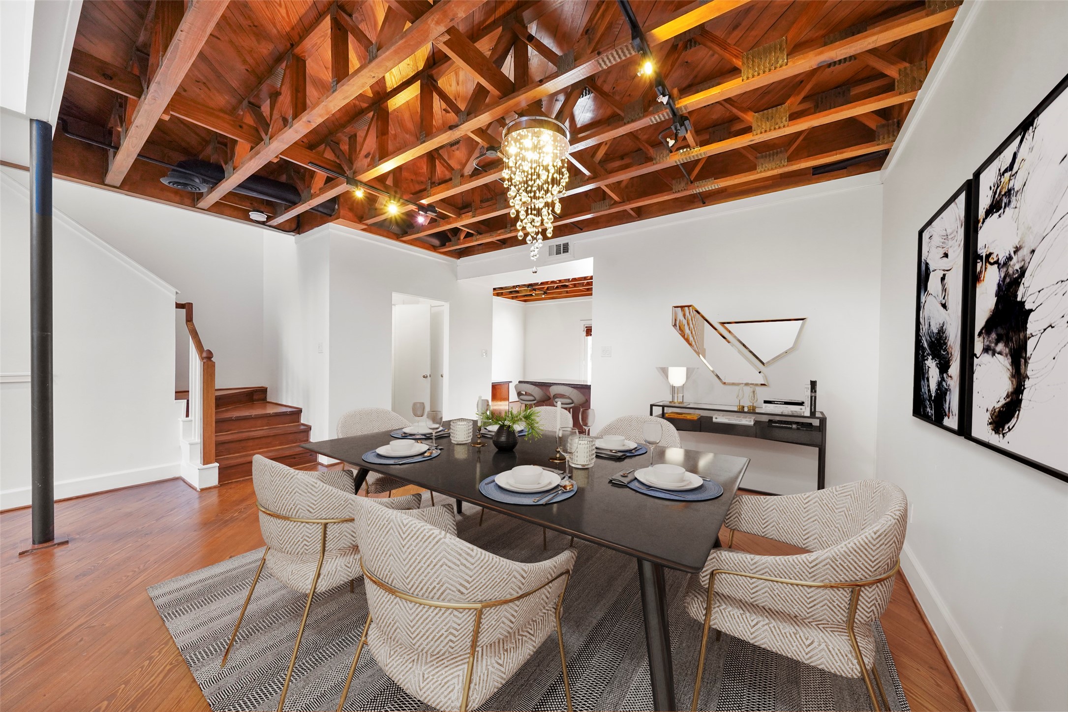 907 Hartman Street Houston, TX 77007 - Photo 33 of 34 a dining room with furniture and wooden floor