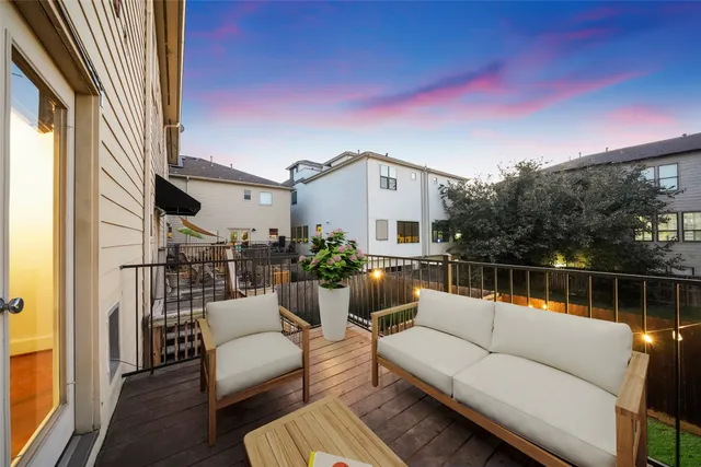 a view of a terrace with couches