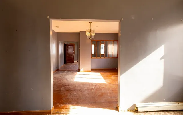 a view interior of a house and chandelier