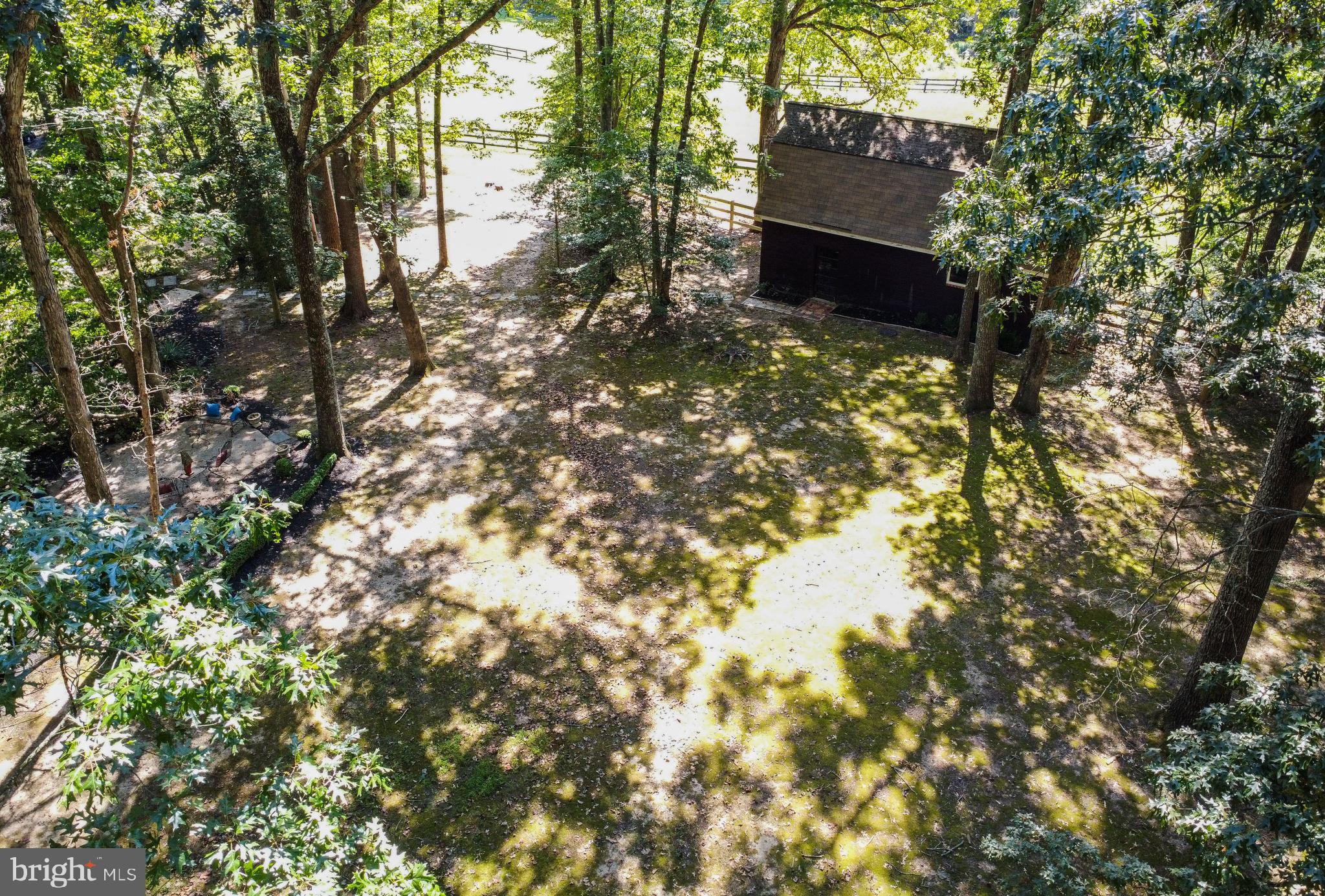 7408 Maple Branch Road Clifton, VA 20124 - Photo 68 of 93 aerial of barn and upper patio, yard space