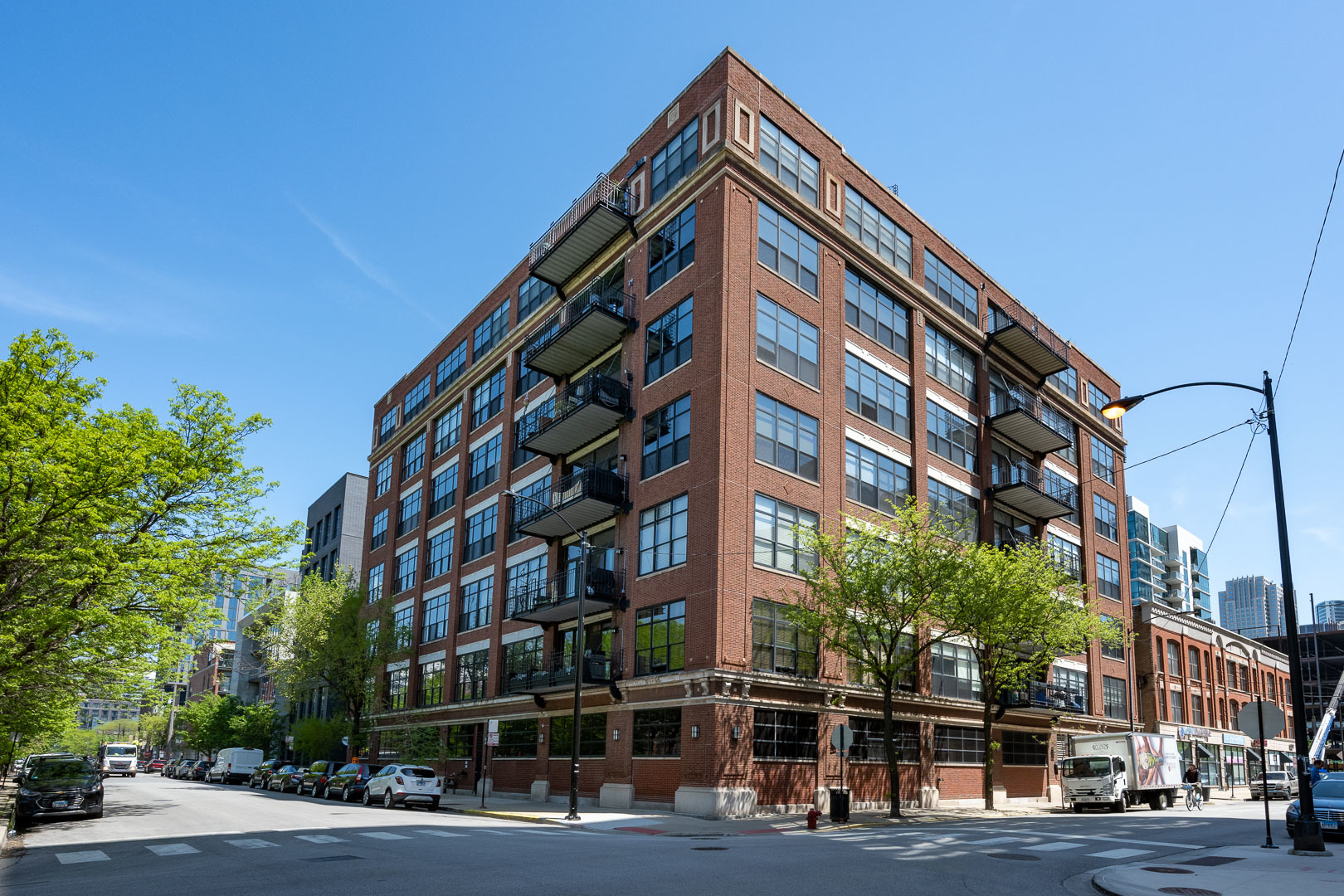 a front view of a building