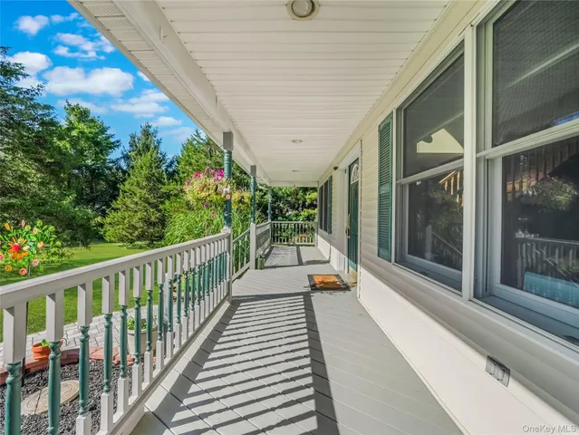 a view of balcony with patio