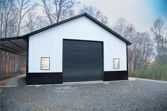 a view of backyard of house