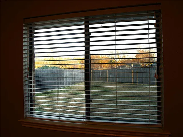 a view of a balcony from a window