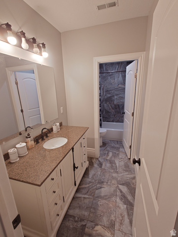552 Sunset Crest Way Draper, UT 84020 - Photo 54 of 68 Bathroom featuring vanity and shower / bathtub combination with curtain