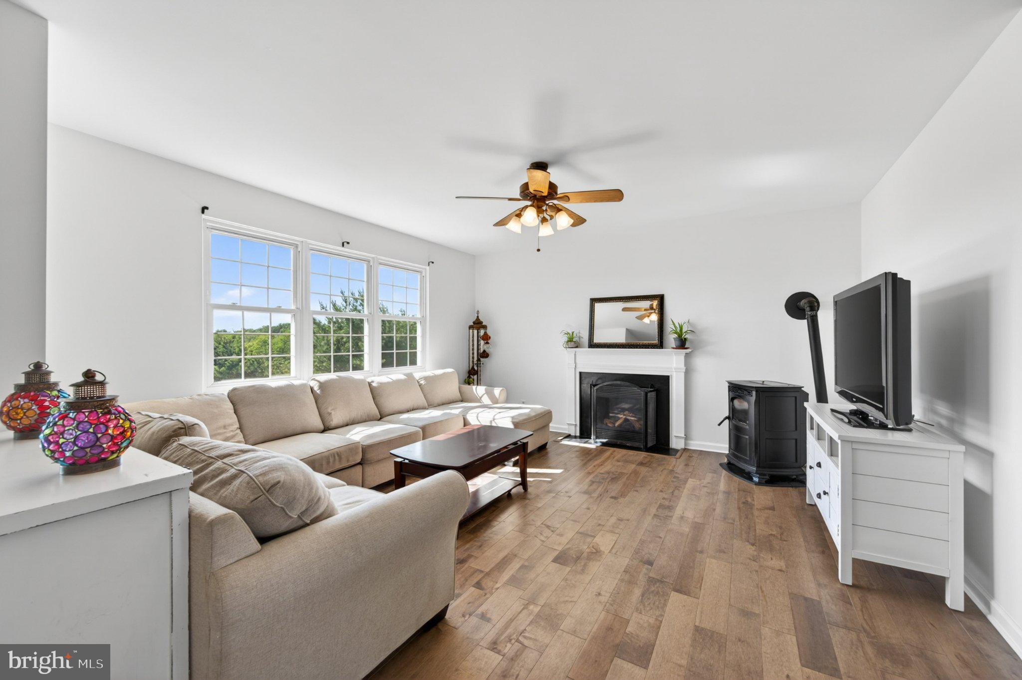 8840 Mapleville Road Mount Airy, MD 21771 - Photo 16 of 74 Family room with gas fireplace and pellet stove