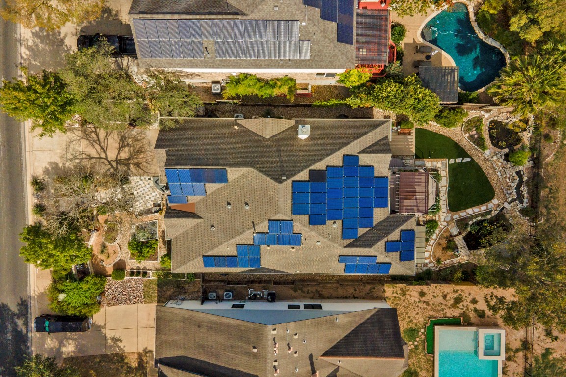 4705 Foster Ranch Road Austin, TX 78735 - Photo 32 of 40 a aerial view of a house with a yard and sitting area