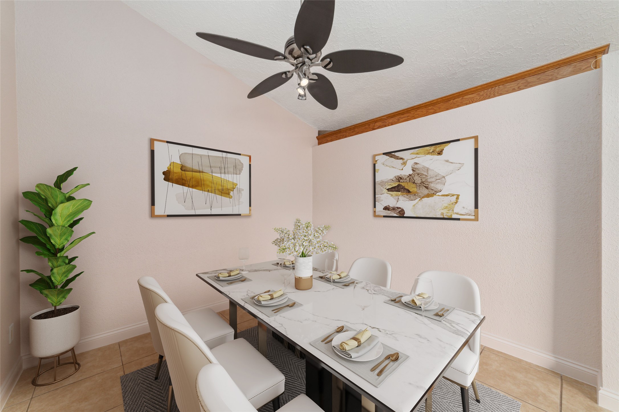 21603 Slippery Creek Lane Spring, TX 77388 - Photo 14 of 28 a view of a dining room with furniture and a potted plant