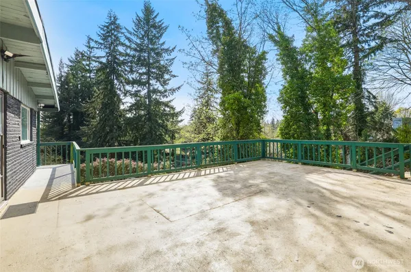 a view of backyard with green space