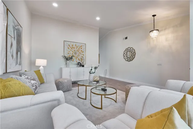 a living room with furniture