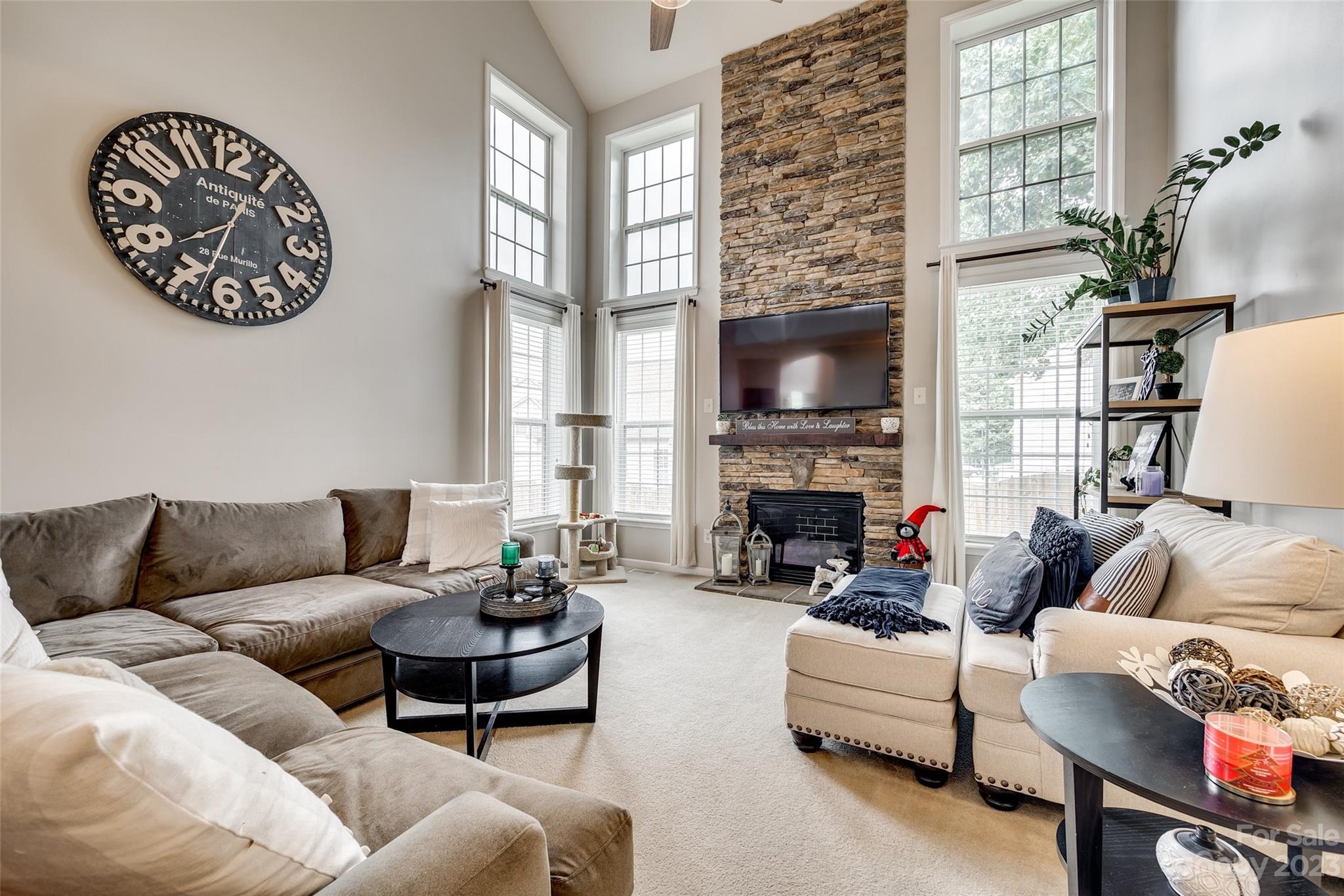 4722 Lapis Court Fort Mill, SC 29708 - Photo 11 of 47 a living room with furniture a fireplace and a flat screen tv