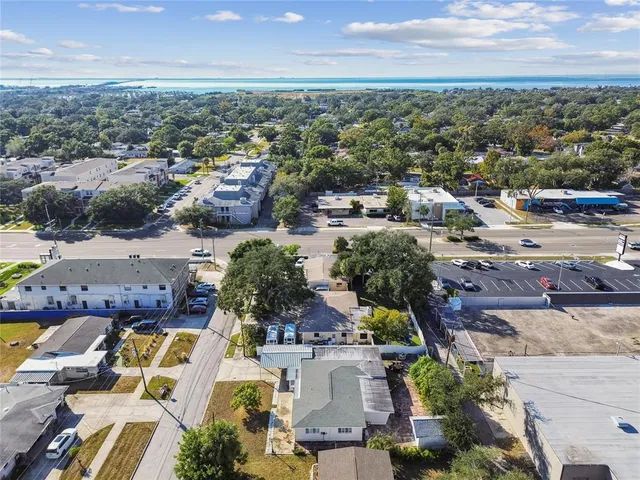 an aerial view of multiple house