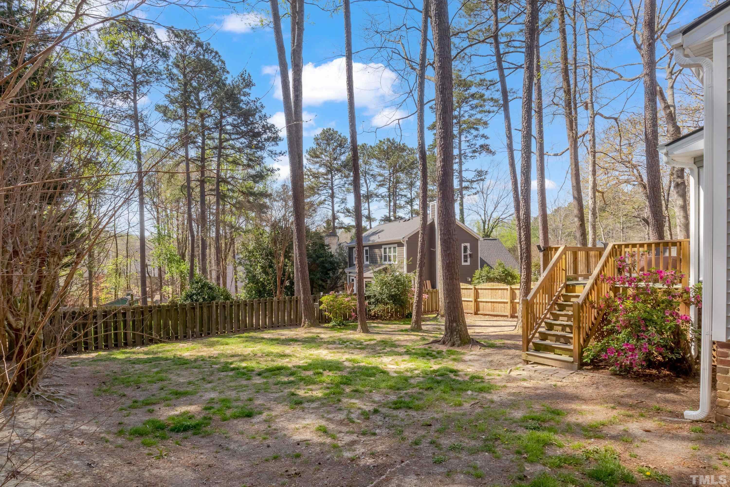 105 McIntire Lane Cary, NC 27513 - Photo 32 of 32 a backyard of a building with palm trees