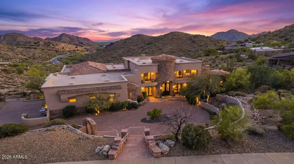a view of a street with a houses