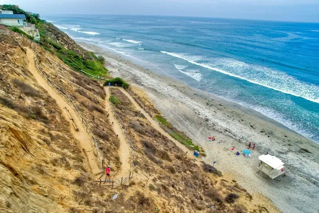 a view of beach and small space