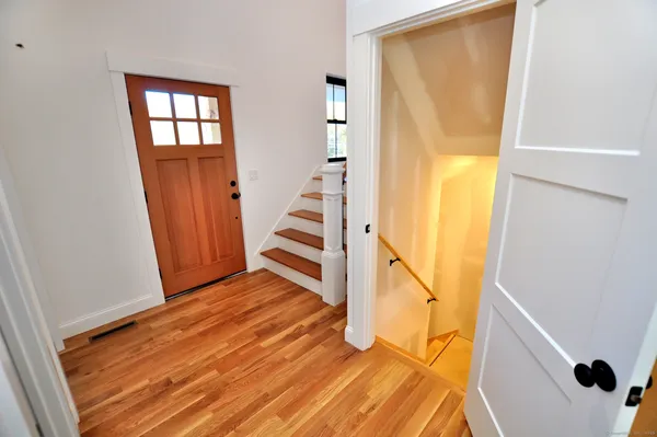 a view of an entryway with staircase