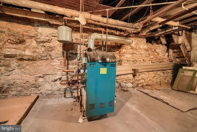 a view of a garage with wooden wall