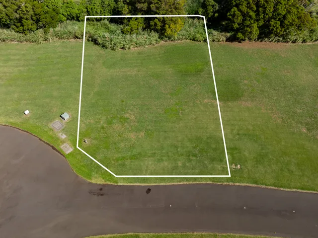 a view of a field with an ocean