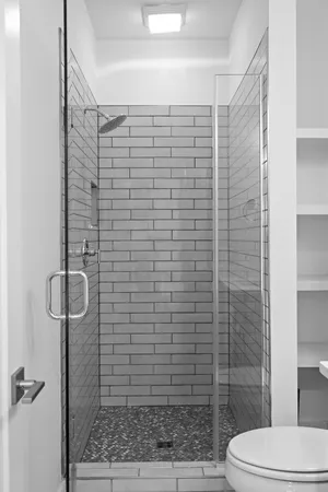 a bathroom with a shower