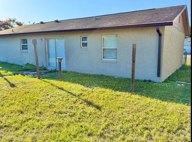 a backyard of a house