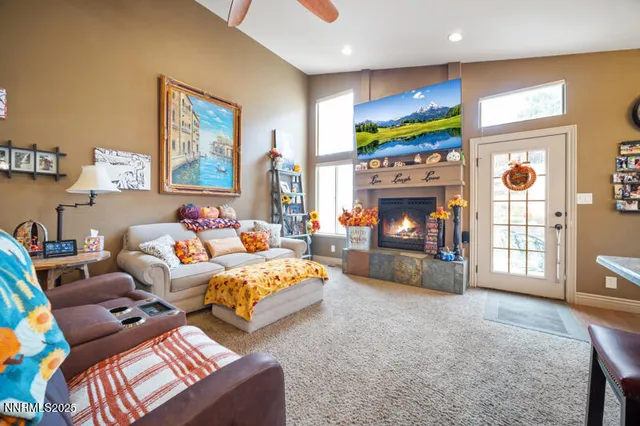 a bed room with bed and a fireplace