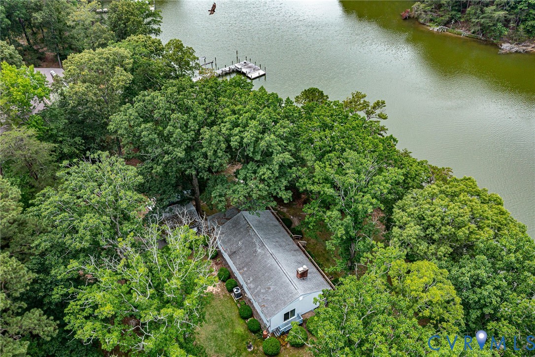 142 Bridge Lane Reedville, VA 22539 - Photo 28 of 56 an aerial view of a house with a yard and lake view
